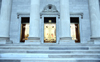 Little Rock, Arkansas, USA: Arkansas State Capitol - limestone faade, the stone was quarried in Batesville, Arkansas - classical portico with bronze doors - photo by M.Torres