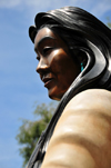 Santa F, New Mexico, USA: Cathedral Basilica of Saint Francis of Assisi - statue of Kateri Teakkwith, the first North American Indian saint - photo by M.Torres