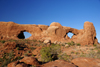 Arches National Park, Grand County, Utah, USA: South Window and North Window, the openings in the same sandstone fin when viewed together they become the Spectacles - photo by A.Ferrari