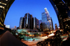 Los Angeles (California): Bonaventure Hotel - downtown LA - fisheye (photo by G.Friedman)