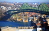 Boston, Massachusetts, USA: Charlestown - Tobin Memorial Bridge - Mystic River Bridge - cantilever truss bridge that spans the Mystic River from Charlestown to Chelsea - U.S. Route 1 - photo by M.Torres