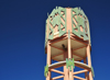 Layoune / El Aaiun, Saguia el-Hamra, Western Sahara: Spanish water tower with Moroccan decoration - Blvd de Mekka - photo by M.Torres