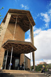 Lusaka, Zambia: Anglican Cathedral of the Holy Cross - austere modernist architecture - Independence Avenue and Chikwa Road, entrance via Suez Road -  the foundation-stone was laid by the late Queen mother - photo by M.Torres