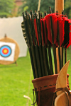 Sweden - Gotland island - Visby: an archer's arrow basket - medieval week - photo by C.Schmidt