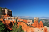 Bryce Canyon National Park, Utah, USA: Agua Canyon - rocks with strong color contrasts - Navajo Mountain in the horizon - photo by M.Torres